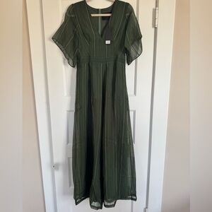 Vacate the Label by Anthropologie Green Habitat Jumpsuit sz S NWT